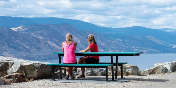 Wishbone Rutherford Wheelchair Accessible Picnic Table on KVR Trail Above Naramata